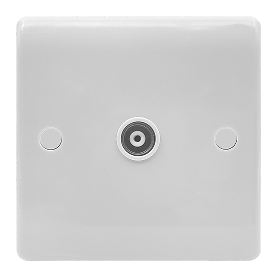 Picture of Vector 1 Gang Coaxial Socket White