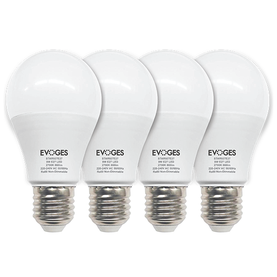 Picture of Star 9W LED A60 Non-Dimmable E27 (Pack of 4) - Very Warm White