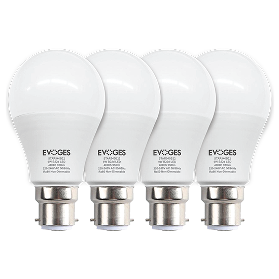 Picture of Star 9W LED A60 Non-Dimmable B22 (Pack of 4) – Cool White