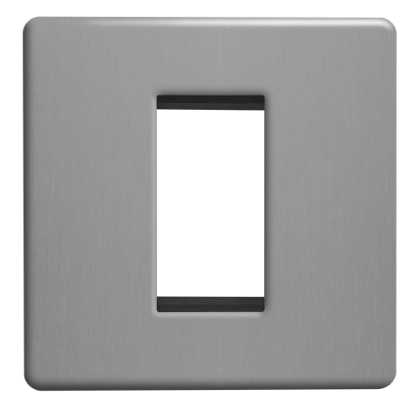 Picture of Terra 1 Gang 25x50mm Modular Faceplate Brushed Chrome
