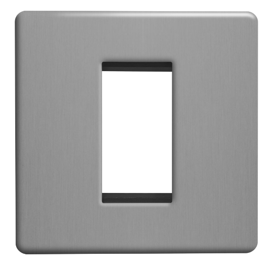 Picture of Terra 1 Gang 25x50mm Modular Faceplate Brushed Chrome