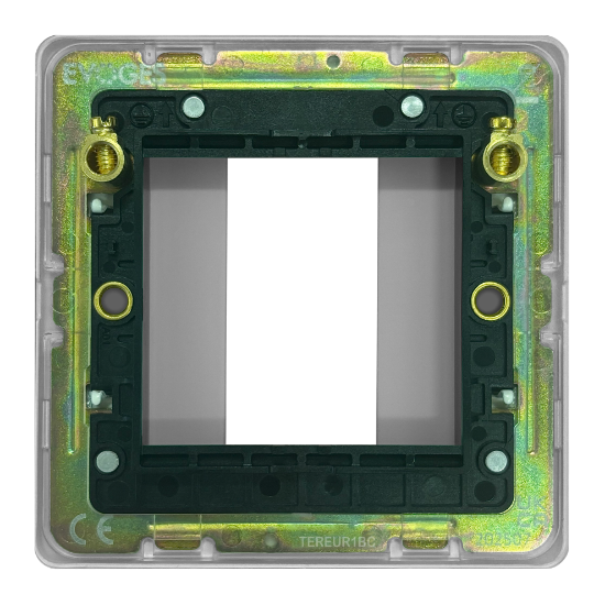 Picture of Terra 1 Gang 25x50mm Modular Faceplate Brushed Chrome