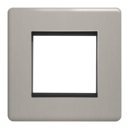 Picture of Terra 1 Gang 50x50mm Modular Faceplate Brushed Chrome