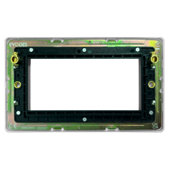 Picture of Terra 4 Gang 100x50mm Modular Faceplate Brushed Chrome