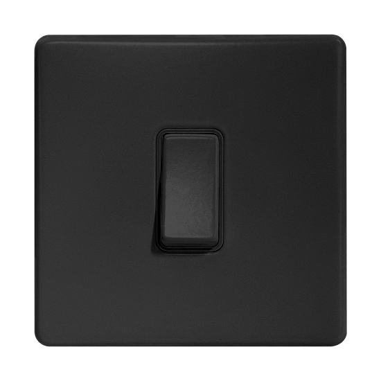 Picture of Terra 1 Gang 2 Way 10AX Single Pole Switch Matt Black 