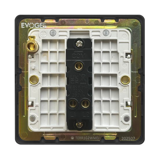 Picture of Terra 1 Gang 2 Way 10AX Single Pole Switch Matt Black 