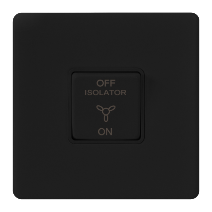 Picture of Terra 1 Gang 1 Way 3 Pole 10AX Fan Switch Matt Black