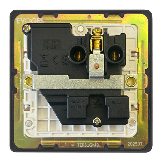 Picture of Terra 13A 1 Gang Double Pole Switched Socket Matt Black