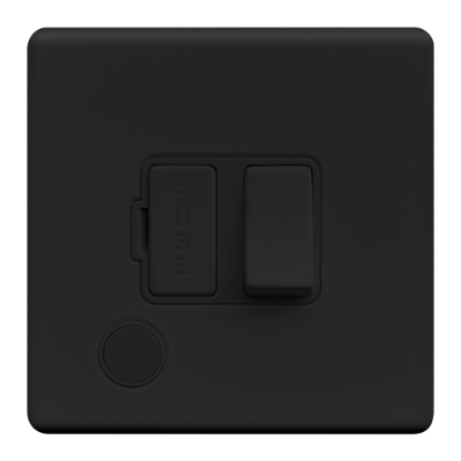 Picture of Terra 13A Switched Fused Connection Unit + Front Flex Outlet Matt Black