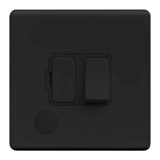 Picture of Terra 13A Switched Fused Connection Unit + Front Flex Outlet Matt Black
