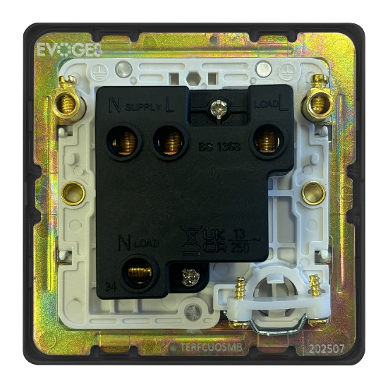 Picture of Terra 13A Switched Fused Connection Unit + Front Flex Outlet Matt Black