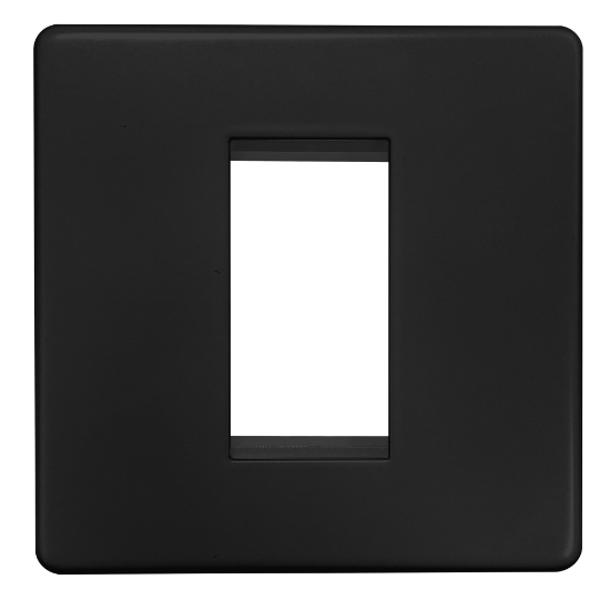 Picture of Terra 1 Gang 25x50mm Modular Faceplate Matt Black