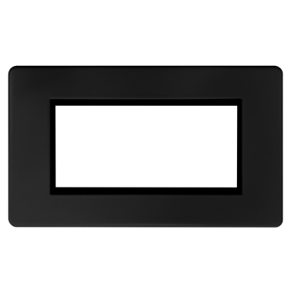 Picture of Terra 4 Gang 100x50mm Modular Faceplate Matt Black