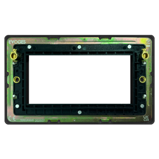 Picture of Terra 4 Gang 100x50mm Modular Faceplate Matt Black