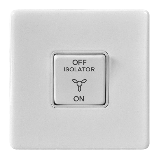 Picture of Terra 1 Gang 1 Way 3 Pole 10AX Fan Switch Matt White