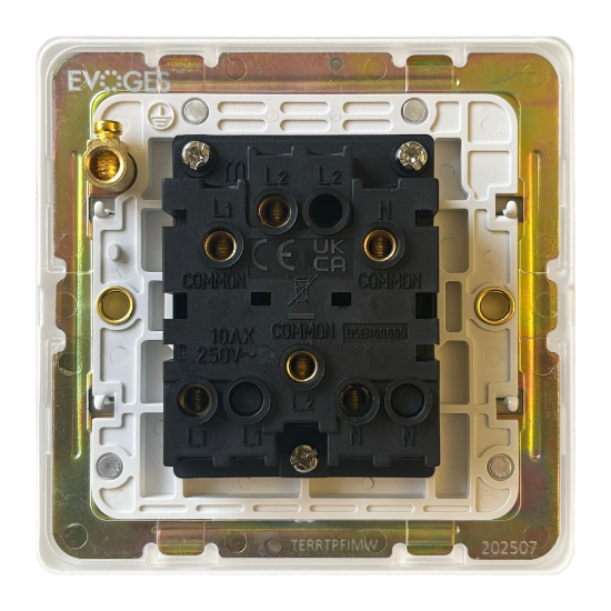 Picture of Terra 1 Gang 1 Way 3 Pole 10AX Fan Switch Matt White