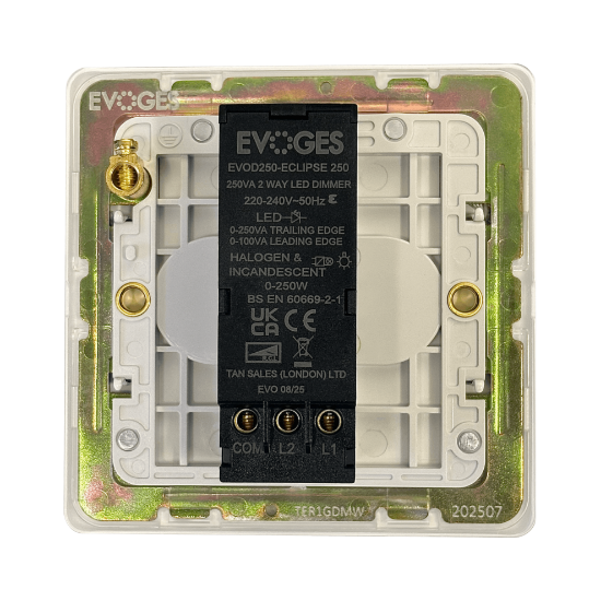 Picture of Terra 250VA 1 Gang Push Dimmer Switch Matt White