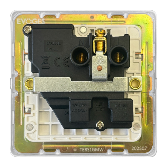 Picture of Terra 13A 1 Gang Double Pole Switched Socket Matt White