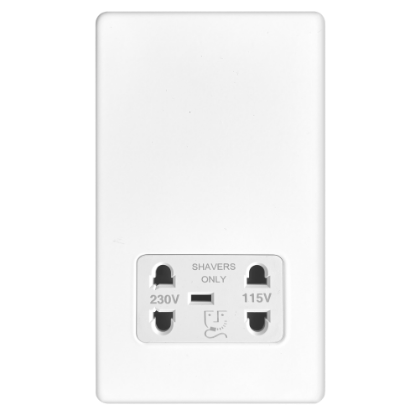 Picture of Terra Shaver Socket Dual 230V/115V Matt White