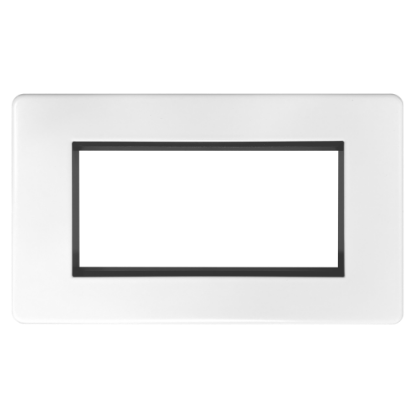 Picture of Terra 4 Gang 100x50mm Modular Faceplate Matt White
