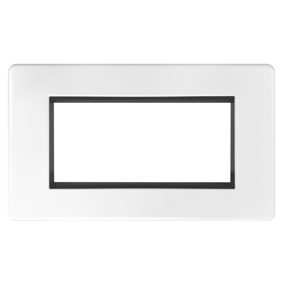 Picture of Terra 4 Gang 100x50mm Modular Faceplate Matt White