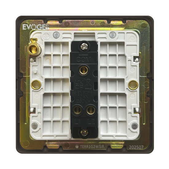 Picture of Terra 1 Gang 2 Way 10AX Single Pole Switch Slate Bronze