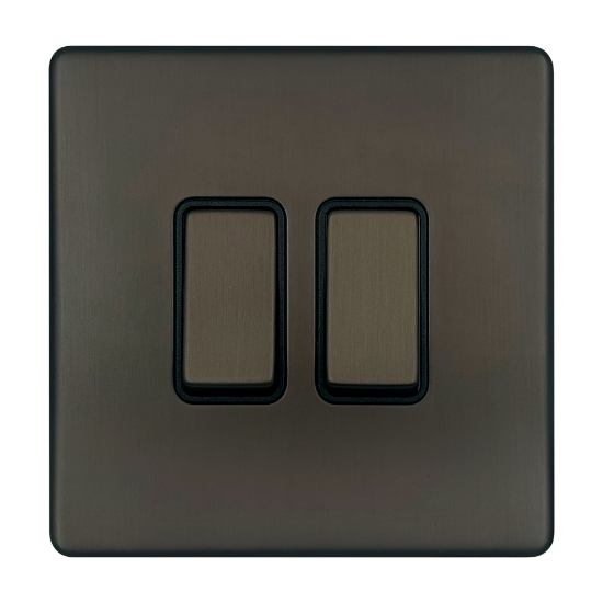 Picture of Terra 2 Gang 2 Way 10AX Single Pole Switch Slate Bronze