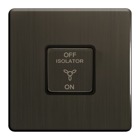 Picture of Terra 1 Gang 1 Way 3 Pole 10AX Fan Switch Slate Bronze