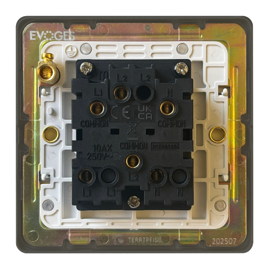 Picture of Terra 1 Gang 1 Way 3 Pole 10AX Fan Switch Slate Bronze