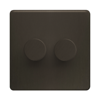 Picture of Terra 250VA 2 Gang Push Dimmer Switch Slate Bronze