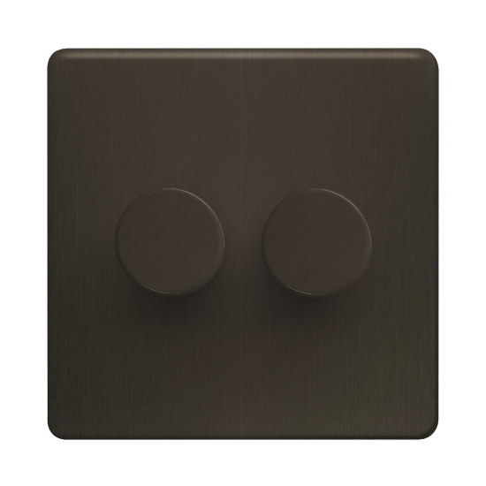 Picture of Terra 250VA 2 Gang Push Dimmer Switch Slate Bronze