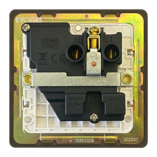 Picture of Terra 13A 1 Gang Double Pole Switched Socket Slate Bronze