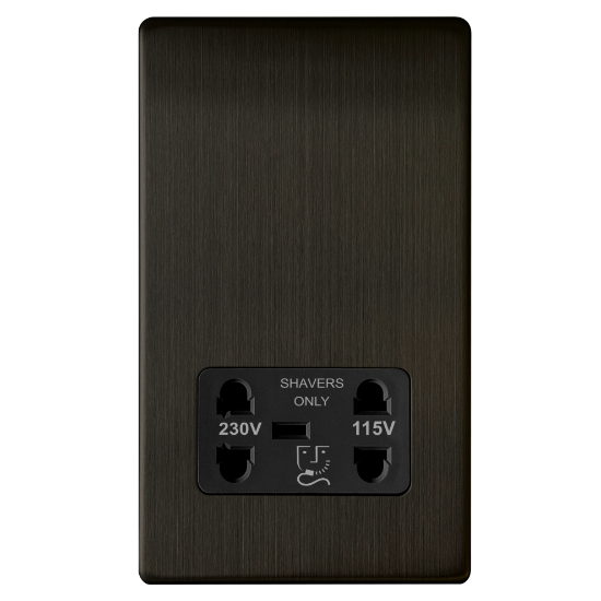 Picture of Terra Shaver Socket Dual 230V/115V Slate Bronze