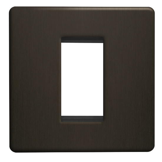 Picture of Terra 1 Gang 25x50mm Modular Faceplate Slate Bronze