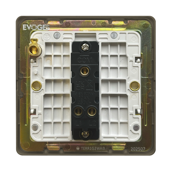 Picture of Terra 1 Gang 2 Way 10AX Single Pole Switch Antique Brushed Brass