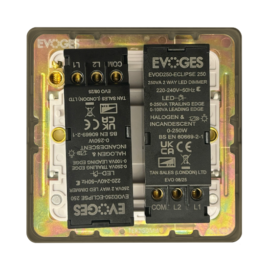 Picture of Terra 2 Gang 2 Way 10AX Single Pole Switch Antique Brushed Brass