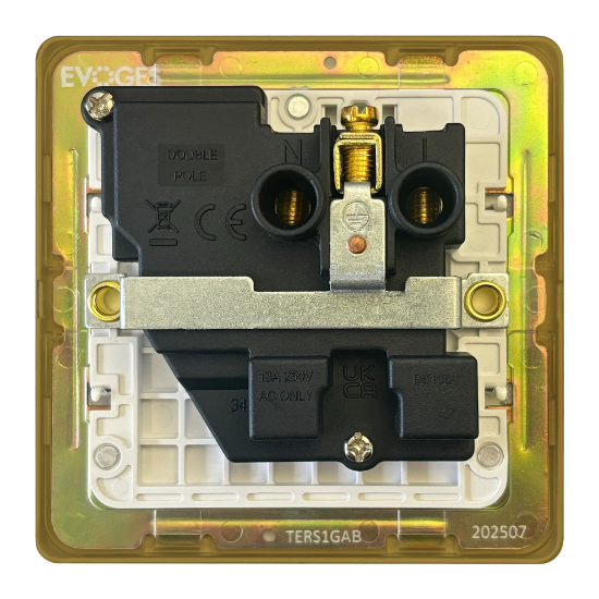 Picture of Terra 13A 1 Gang Double Pole Switched Socket Antique Brushed Brass