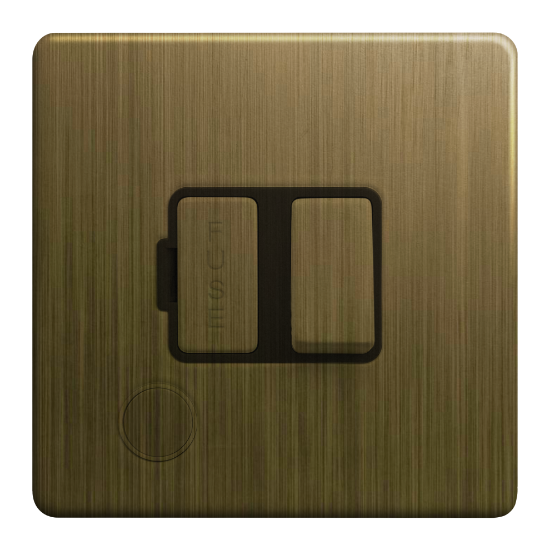 Picture of Terra 13A Switched Fused Connection Unit + Front Flex Outlet Antique Brushed Brass