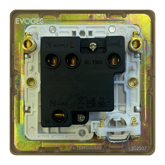 Picture of Terra 13A Switched Fused Connection Unit + Front Flex Outlet Antique Brushed Brass