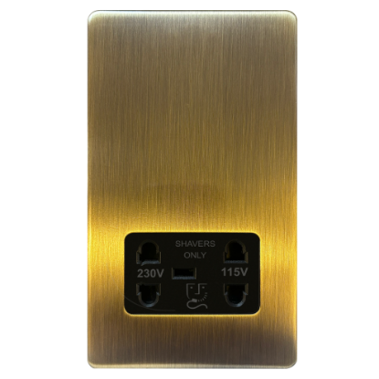 Picture of Terra Shaver Socket Dual 230V/115V Antique Brushed Brass