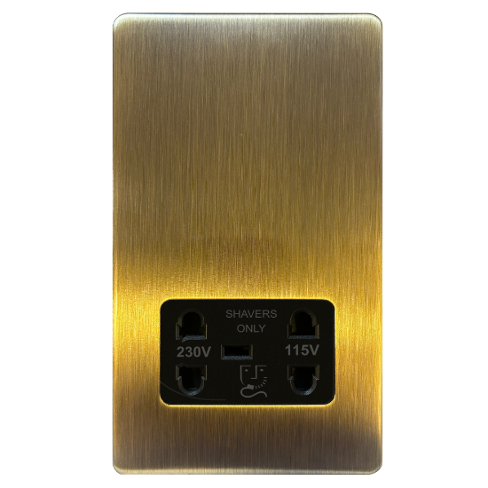 Picture of Terra Shaver Socket Dual 230V/115V Antique Brushed Brass
