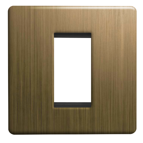 Picture of Terra 1 Gang 25x50mm Modular Faceplate Antique Brushed Brass