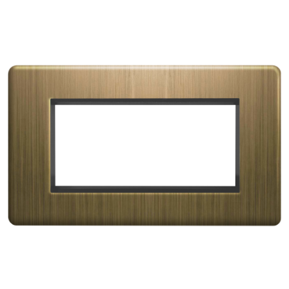 Picture of Terra 4 Gang 100x50mm Modular Faceplate Antique Brushed Brass