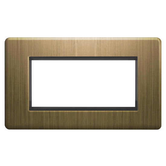 Picture of Terra 4 Gang 100x50mm Modular Faceplate Antique Brushed Brass