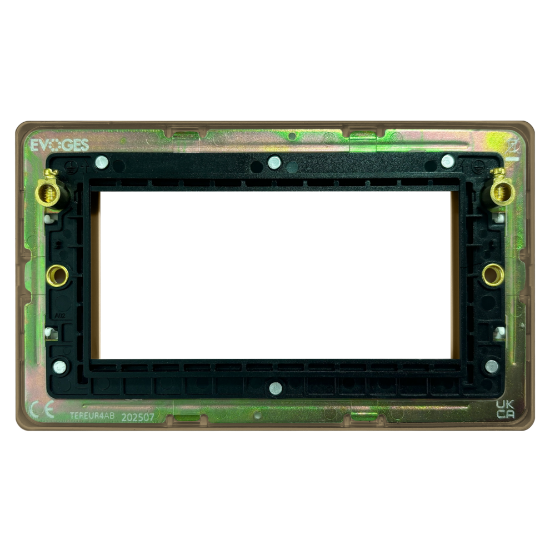 Picture of Terra 4 Gang 100x50mm Modular Faceplate Antique Brushed Brass