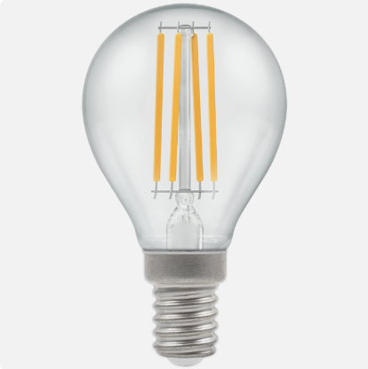 Picture of LED Filament Round Clear Non-Dimmable 6.5W 2700K SES-E14