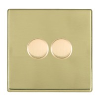 Picture of Hartland Screwless PB/WH 2 Gang 2 WAY 400W Push On/Off Resistive Dimmer