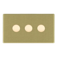 Picture of Hartland Screwless SB/WH 3 Gang 2 WAY 400W Push On/Off Resistive Dimmer