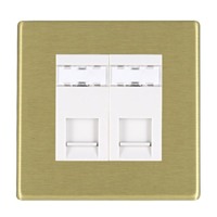 Picture of Hartland Screwless SB/WH 2 Gang RJ12 Outlet - Unshielded Outlet