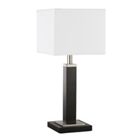 Picture of 1 Light Brown Wood/Satin Silver Rectangular Table Lamp 